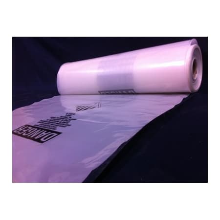 Champion Plastics 38X60 CLEAR BAGS W/ASBESTOS WARNING LABELS, 1 ROLL OF 75 3.5 MIL